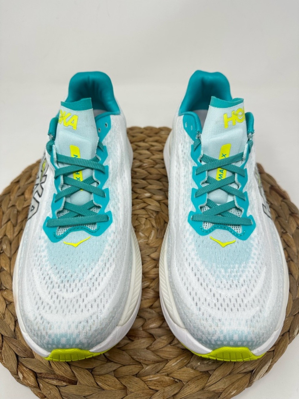 HOKA ONE Mach X Running Shoes White Blue Glass Size 10 Men's - Picture 6 of 10